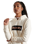 The Superdry Womens Core Logo Patina Hoodie in Cream