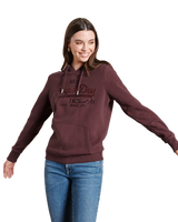 The Superdry Womens Vintage Logo Sequin Hoodie in Port