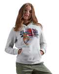 The Superdry Womens Vintage Logo Rising Sun Hoodie in Oatmeal Marl