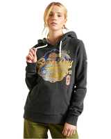 The Superdry Womens Vintage Itago Hoodie in Washed Black