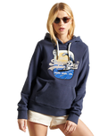 The Superdry Womens Vintage Itago Hoodie in Lauren Navy