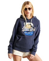 The Superdry Womens Vintage Itago Hoodie in Lauren Navy