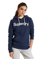 The Superdry Womens Core Logo Hoodie in Navy