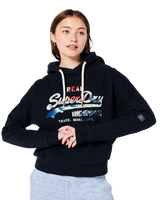 The Superdry Womens Narrative Hoodie in Navy