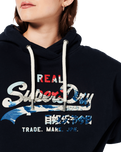 The Superdry Womens Narrative Hoodie in Navy