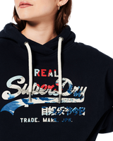 The Superdry Womens Narrative Hoodie in Navy