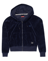 The Superdry Womens Vintage Crop Zip Hoodie in Navy