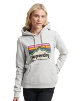 The Superdry Womens Vintage 90's Terrain Hoodie in Glacier Grey Marl