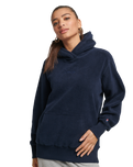 The Superdry Womens Code SL Fleece OS Hoodie in Deep Navy