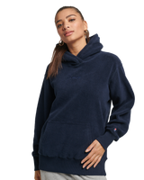 The Superdry Womens Code SL Fleece OS Hoodie in Deep Navy