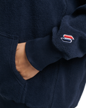 The Superdry Womens Code SL Fleece OS Hoodie in Deep Navy