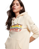 The Superdry Womens Vintage Scripted Infill Hoodie in Ivory