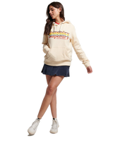 The Superdry Womens Vintage Scripted Infill Hoodie in Ivory