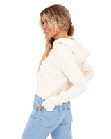 The Superdry Womens Vintage Wash Crop Hoodie in Oatmeal