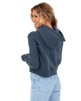 The Superdry Womens Vintage Wash Crop Hoodie in Eclipse Navy