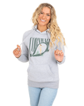 The Born by the Sea Womens Cornwall Surfer Hoodie in Grey Melange