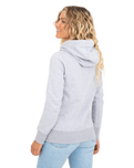 The Born by the Sea Womens Cornwall Surfer Hoodie in Grey Melange