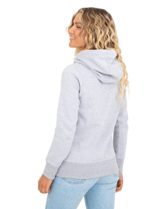 The Born by the Sea Womens Cornwall Surfer Hoodie in Grey Melange