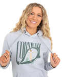 The Born by the Sea Womens Cornwall Surfer Hoodie in Grey Melange