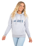 The Born by the Sea Womens Photo Mandala Hoodie in Grey Melange