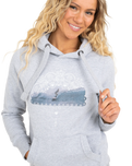 The Born by the Sea Womens Photo Mandala Hoodie in Grey Melange