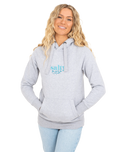 The Born by the Sea Womens Salty Hoodie in Grey Melange