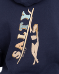 The Born by the Sea Womens Salty Surfer Hoodie in French Navy