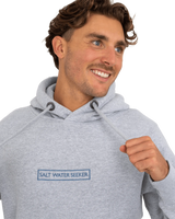 The Salt Water Seeker Mens Shutter Hoodie in Grey Melange