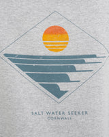 The Salt Water Seeker Mens Shutter Hoodie in Grey Melange