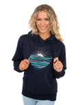 The Born by the Sea Womens Wave After Wave 2 Hoodie in French Navy