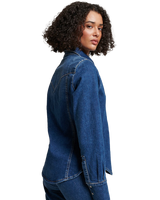 The Superdry Womens Vintage Denim Western Shirt in Fulton Vintage Blue