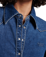 The Superdry Womens Vintage Denim Western Shirt in Fulton Vintage Blue