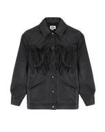 The Wrangler Womens Wild Fringe Jacket in Black