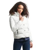 The Superdry Womens Vintage Hooded Mid Layer Short Jacket in Optic