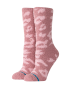 Purrfect Crew Socks in Dusty Rose