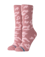 Purrfect Crew Socks in Dusty Rose