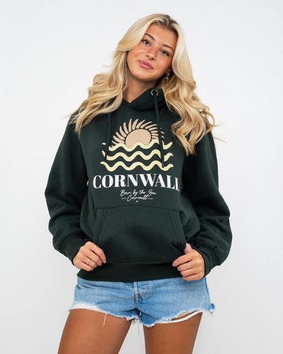 Cornwall Hoodie in Bottle Green