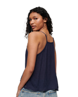 The Superdry Womens Vintage Ladder Trim Cami Top in Eclipse Navy
