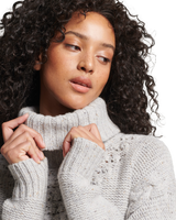 The Superdry Womens Chunky Cable Roll Neck Jumper in Off White