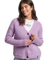 The Superdry Womens Essential Super Soft Cardigan in Vintage Purple Marl