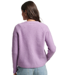 The Superdry Womens Essential Super Soft Cardigan in Vintage Purple Marl