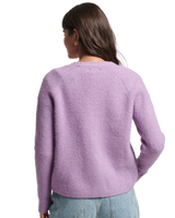 The Superdry Womens Essential Super Soft Cardigan in Vintage Purple Marl