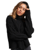 The Superdry Womens Cable Knit Polo Neck Jumper in Black