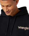 The Wrangler Mens Graphic Hoodie in Black