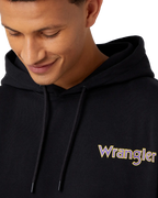 The Wrangler Mens Graphic Hoodie in Black