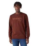 The Wrangler Mens Logo Sweatshirt in Potting Soil