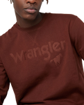 The Wrangler Mens Logo Sweatshirt in Potting Soil