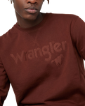 The Wrangler Mens Logo Sweatshirt in Potting Soil