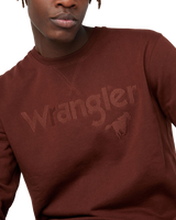 The Wrangler Mens Logo Sweatshirt in Potting Soil