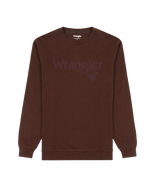 The Wrangler Mens Logo Sweatshirt in Potting Soil